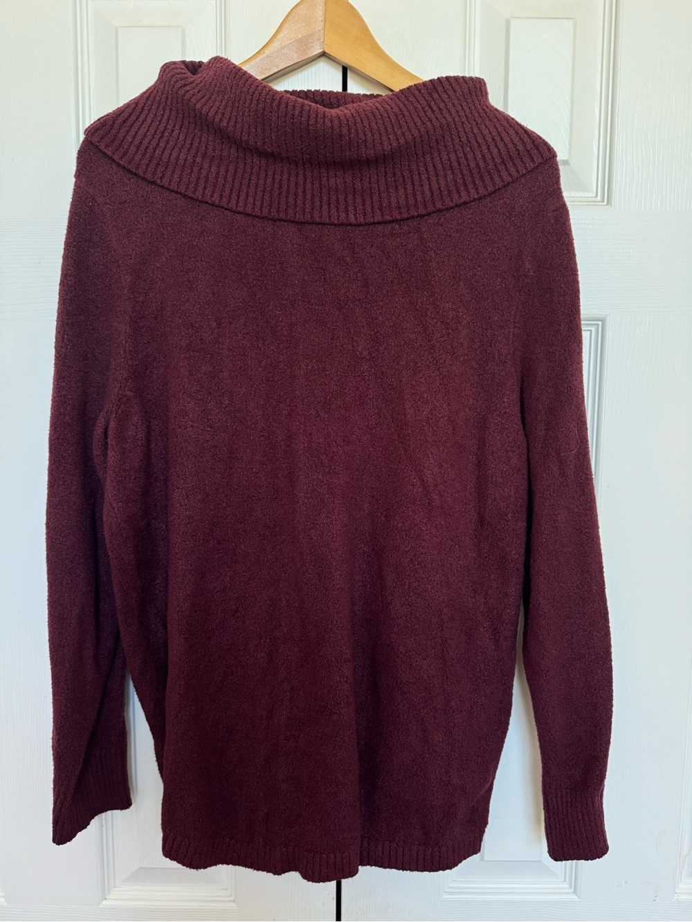 Rachel Zoe Burgundy Cowl Neck Pullover Sweater Size Large Soft Knit Slouchy